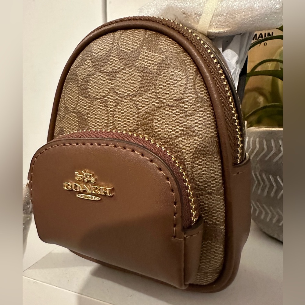 Mini Court Backpack Bag Charm In Signature Canvas Gem
